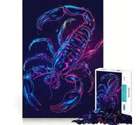 Puzzle Scorpion Neon da 1000 pezzi per adulti, gioco di abilità mentale, relax, design, assemblaggio, pezzo da collezione (38x52cm)