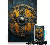 Puzzle Scudo Vichingo da 1000 pezzi,gioco creativo per sviluppare le capacità cognitive,componenti robusti e facili da tagliare,ideale da portare in viaggio,gioco per allenare la mente (38x52cm)