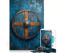 Puzzle Scudo Vichingo da 1000 pezzi,gioco di concentrazione mentale,taglio di precisione,bordi lisci,gioco significativo per costruire connessioni (38x26cm)