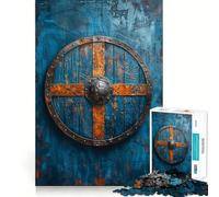 Puzzle Scudo Vichingo da 1000 pezzi per ragazzi,gioco stimolante per la mente,montaggio sicuro e stabile,divertimento assicurato per tutta la famiglia (38x52cm)