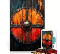 Puzzle Scudo Vichingo per adulti,1000 pezzi,gioco di memoria,montaggio sicuro e stabile,gioco significativo per costruire connessioni (50x75cm)