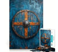 Puzzle Scudo Vichingo per Ragazzi,1000 Pezzi,Gioco Stimolante per la Mente,Montaggio Sicuro e Sicuro,Attività di Gruppo per i Tuoi Amori (50x75cm)