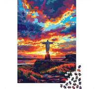 Puzzle "Scultura al tramonto" Premium, puzzle rettangolare in carta riciclata al 100%, per bambini e bambine, regali di Natale, 300 pezzi (40x28 cm)