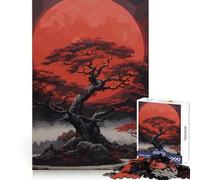 Puzzle scuro "Albero della Luna Rossa" per adolescenti, 1000 pezzi, gioco di logica, lento, divertente, taglio perfetto, sorpresa di compleanno (38x26cm)