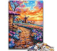 Puzzle Seaside Village da 1000 pezzi per adolescenti, gioco stimolante e per famiglie con pezzi completamente interconnessi e di forma casuale (38x26cm)