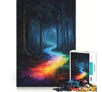 Puzzle "Sentiero Arcobaleno nella Foresta" da 1000 pezzi per adulti, gioco per allenare la mente, morbido e rilassante, da assemblare, un regalo perfetto (50x75cm)
