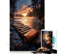 Puzzle "Sentiero del fiume all'alba" per ragazzi, 1000 pezzi, rompicapo rilassante, divertente, artistico, da assemblare, regalo perfetto 38x26cm