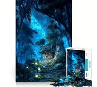Puzzle "Sentiero di lanterne e stelle" per adulti, 1000 pezzi, per rafforzare la memoria e il legame familiare, con bordi netti, ideale come regalo di compleanno (38x52cm)