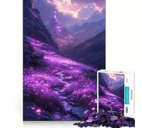 Puzzle "Sentiero di montagna viola" per ragazzi, 1000 pezzi, gioco intelligente per tutta la famiglia, assemblaggio del modello, desiderio di Babbo Natale (38x52cm)