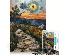 Puzzle "Sentiero di pietra al tramonto" per adolescenti, 1000 pezzi, gioco di logica mentale, antistress, taglio preciso, regalo di Babbo Natale 38x52cm