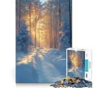 Puzzle "Sentiero nella foresta invernale illuminato dal sole" con 1000 pezzi,gioco di concentrazione mentale,tagli di precisione,bordi lisci,gioco significativo per costruire connessioni (38x52cm)