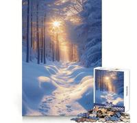 Puzzle "Sentiero nella foresta invernale illuminato dal sole" per ragazzi, 1000 pezzi, facile da ricordare, attività ricreativa, taglio perfetto, il miglior regalo (50x75cm)