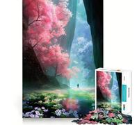 Puzzle "Sentiero nella foresta mistica" per adulti, 1000 pezzi, gioco di logica stimolante, rilassante, con bordi trasparenti, regalo artistico (38x26cm)
