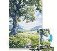 Puzzle Sentiero nella Valle Verdeggiante da 1000 pezzi,gioco cognitivo divertente,taglio di alta precisione, alleviare lo stress (38x26cm)
