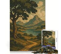 Puzzle "Sentiero Sussurrante verso il Lago di Montagna" per ragazzi, 1000 pezzi, stimolante per la memoria, morbido, con incastro a tenone e mortasa, ideale per le vacanze (50x75cm)