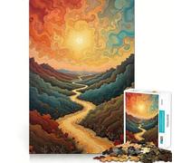 Puzzle "Sentiero Tortuoso verso il Sole" da 1000 pezzi,gioco di logica,pezzi a incastro precisi,divertimento assicurato per tutta la famiglia (50x75cm)