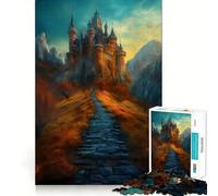 Puzzle "Sentiero verso il castello" da 1000 pezzi per adulti, gioco di concentrazione e svago per la casa, bordi stretti, regalo di Babbo Natale (38x52cm)