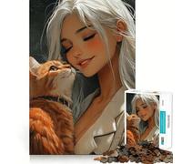 Puzzle "Serene Bond with Orange Cat" da 1000 pezzi per adulti ideale come regalo per sviluppare la logica e la capacità di risolvere i problemi con calma garantendo un taglio preciso e un design