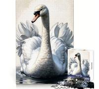 Puzzle Serene Swan da 1000 pezzi per adulti, gioco di abilità mentale, relax, design, assemblaggio, pezzo da collezione (38x52cm)
