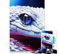 Puzzle Serpente Bianco con Occhi Blu,1000 Pezzi,Allenamento Mentale,Divertente,Componenti Precisi e Robusti,Un Piacere Affascinante per Rilassarsi in Casa (50x75cm)