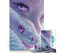 Puzzle Serpente Bianco e Bambina,1000 pezzi,gioco di costruzione Focus,incastro perfetto,attività gratificante per le giornate di pioggia (50x75cm)