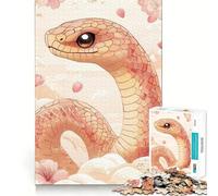Puzzle "Serpente tra i ciliegi in fiore" da 1000 pezzi per adulti, un giocattolo intelligente per tutta la famiglia, con taglio preciso e opere d'arte (38x26cm)