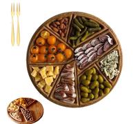 Puzzle Serving Tray, Wood Food with 8 Removable Compartments, 2026 New Funny Puzzle Shaped Serving Tray, for Fruits, Nuts, Meats, Dips, for Coffee Table, Living Room, Kitchen (11.81 * 11.81in)