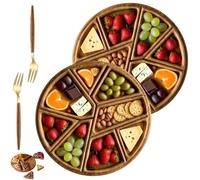 Puzzle Serving Tray Wood, Funny Puzzle Shaped Food Platter with 8 Removable Compartments for Coffee Table, Party Decoration, Home Kitchen, Snack Charcuterie Plate, Dry Fruit Organizer (Large+Large)
