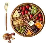 Puzzle Serving Tray Wood, Funny Puzzle Shaped Food Platter with 8 Removable Compartments for Coffee Table, Party Decoration, Home Kitchen, Snack Charcuterie Plate, Dry Fruit Organizer (Large)