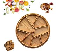 Puzzle Serving Tray Wood, Puzzle Serving Tray - Wood with Removable Compartments, Puzzle Servings Trays Woods Food, for Fruits, Nuts, Meats, Dips, Home Decor Gift (1pcs)