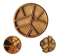 Puzzle Serving Tray - Wood with Removable Compartments, Puzzle Serving Tray Wood Food, Divided Decorative Serve Trays, Funny Food Wooden Plates for Home Decor, Coffee Table, Party (1Pcs-L)