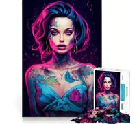 Puzzle sexy con strega al neon da 1000 pezzi per adolescenti, giocattolo intelligente per il tempo libero a casa, taglio preciso, regalo premuroso 38x26cm