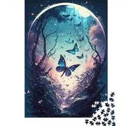 Puzzle Sfera Cristallo in Pezzi, Farfalle Foresta 1000 Pezzi Carta Riciclata, Idea Regalo Perfetta 70x50cm/1000pcs