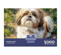 Puzzle Sfidante 1000 pezzi Cane Domestico - Shih Tzu nel Giardino Soleggiato per Uomini e Donne, Gioco Familiare, Idea Regalo, 70x50cm