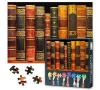 Puzzle sfidante per adulti, 1000 pezzi, vecchi libri, puzzle per adulti, decorazione da parete, vecchi libri sullo scaffale, come regalo per amici di famiglia, feste, notti 50 cm x 70 cm