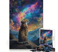 Puzzle "Sguardo Cosmico del Ghepardo" da 1000 pezzi per adolescenti, attività che stimola la memoria, svago leggero, bordi nitidi, regalo stagionale (38x26cm)