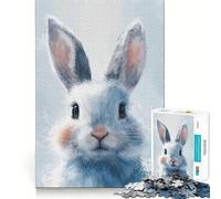 Puzzle "Sguardo di lepre invernale" da 1000 pezzi,divertente gioco con tecnologia di taglio laser avanzata,giocattolo per interni per le vacanze (38x52cm)
