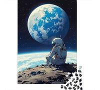 Puzzle Sguardo sulla Terra Astronauta sulla Luna, 1000 pezzi carta riciclata over 12 anni, gioco educativo stimolante 52x38cm/1000pcs