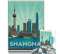Puzzle Shanghai per adolescenti 1000 pezzi, giocattolo educativo intellettuale decomprimente, ottimi regali e giocattoli 75x50cm