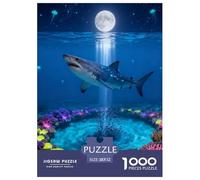 Puzzle Shark 1000 Pezzi Per Adulti E Ragazzi, Puzzle Con Moonlight Coral Reef, Sfidante E Stimolante, Regalo Compleanno 52x38cm/1000pcs