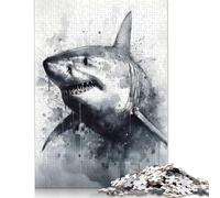 Puzzle Shark Inked Marine Hunter per adulti e adolescenti, 1000 pezzi, puzzle per adulti, giochi di puzzle sostenibili, regali di Natale, 1000 pezzi (75x50 cm)