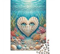 Puzzle Shell 1000 Pezzi in Legno Per Adulti Educativo Impegnativo Puzzles Heart Shaped Shell Regalo Compleanno 1000pcs (75x50cm)