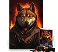 Puzzle Shiba Fire Mage per ragazzi, 1000 pezzi, gioco di logica fine, passatempo rilassante, bordo netto, pezzo da collezione 38x52cm