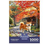 Puzzle Shiba Inu Da 1000 Pezzi Per Adulti,Autumn Landscape Gioco Diabilità Impossibile Puzzle Pittura Giochi Rilassamento E Intelligenza Regalo Per Amore E Amico 70x50cm/1000pcs