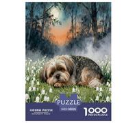Puzzle Shih Tzu 1000 Pezzi Per Bambini E Adulti, Puzzles Con White Lily of The Valley, Gioco Educativo, Regalo Per Bambini E Adulti 38x26cm/1000pcs