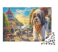 Puzzle Shih Tzu 1000 Pezzi per Uomini | Puzzle Impossibile Cane su una Passeggiata al Mare Gioco Educativo & Decorazione Casa 52x38cm/1000pz