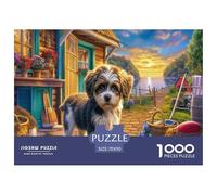 Puzzle Shih Tzu da 1000 pezzi per adulti e bambini: piccolo cane in una città accogliente, divertente regalo e attività per la casa dai 12 anni in su, 70x50 cm/1000 pezzi