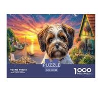 Puzzle Shih Tzu per adulti: Cane al tramonto dorato 1000 pezzi per donne, regali per uomini 52x38 cm/1000 pezzi