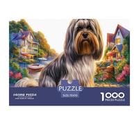 Puzzle Shih Tzu per tutta la famiglia: cucciolo a pelo lungo al sole per donne, regali per uomini, adulti e bambini 70x50 cm/1000 pezzi