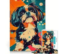 Puzzle Shih Tzu Pop Art da 1000 pezzi per adolescenti, ideale per migliorare la memoria, rilassarsi e divertirsi, con tagli netti e dettagli artistici da collezione 38x52cm